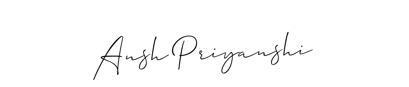 if you are searching for the best signature style for your name Ansh Priyanshi. so please give up your signature search. here we have designed multiple signature styles  using Allison_Script. Ansh Priyanshi signature style 2 images and pictures png