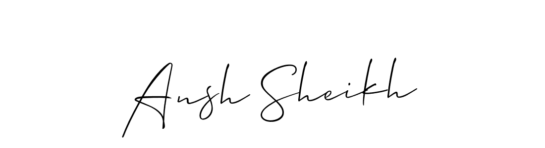 Make a beautiful signature design for name Ansh Sheikh. With this signature (Allison_Script) style, you can create a handwritten signature for free. Ansh Sheikh signature style 2 images and pictures png