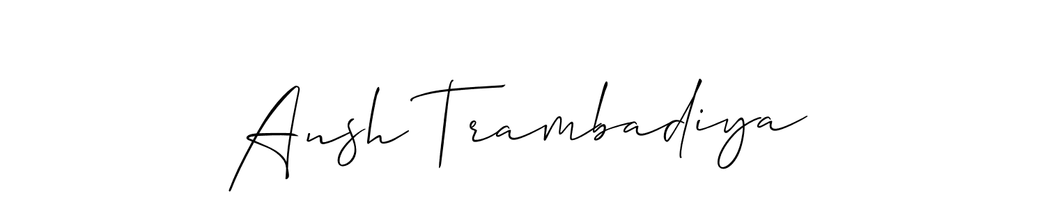 How to make Ansh Trambadiya name signature. Use Allison_Script style for creating short signs online. This is the latest handwritten sign. Ansh Trambadiya signature style 2 images and pictures png