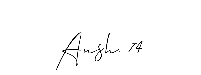 Make a short Ansh. 74 signature style. Manage your documents anywhere anytime using Allison_Script. Create and add eSignatures, submit forms, share and send files easily. Ansh. 74 signature style 2 images and pictures png