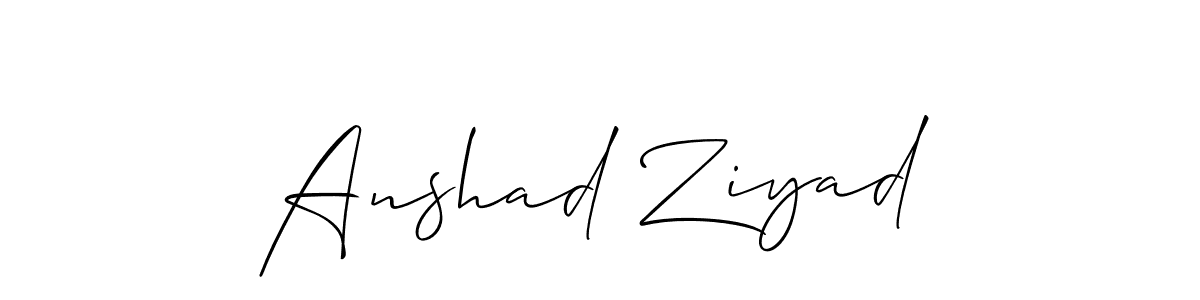 Also You can easily find your signature by using the search form. We will create Anshad Ziyad name handwritten signature images for you free of cost using Allison_Script sign style. Anshad Ziyad signature style 2 images and pictures png