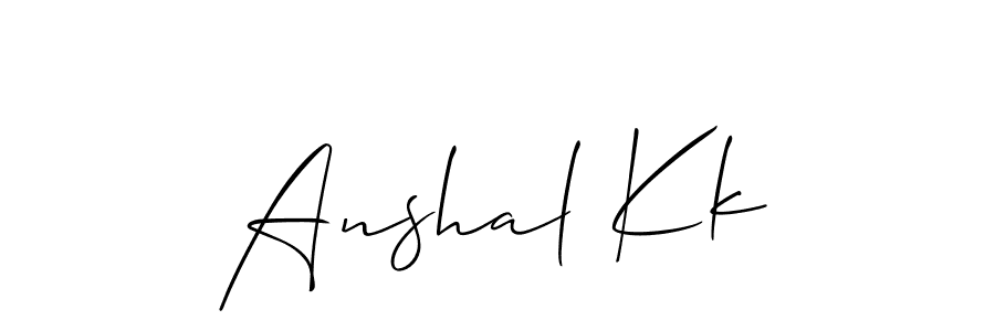How to make Anshal Kk signature? Allison_Script is a professional autograph style. Create handwritten signature for Anshal Kk name. Anshal Kk signature style 2 images and pictures png