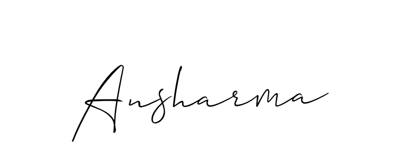 How to make Ansharma name signature. Use Allison_Script style for creating short signs online. This is the latest handwritten sign. Ansharma signature style 2 images and pictures png