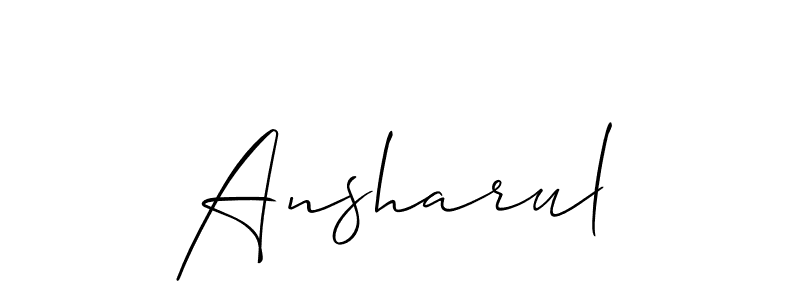 How to make Ansharul signature? Allison_Script is a professional autograph style. Create handwritten signature for Ansharul name. Ansharul signature style 2 images and pictures png