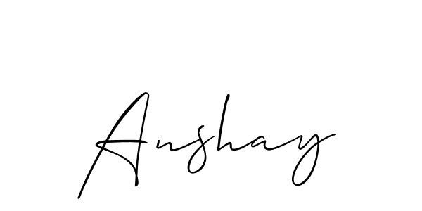 Design your own signature with our free online signature maker. With this signature software, you can create a handwritten (Allison_Script) signature for name Anshay. Anshay signature style 2 images and pictures png