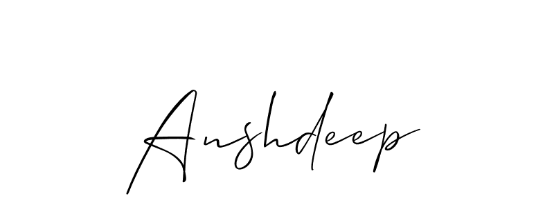 Make a beautiful signature design for name Anshdeep. With this signature (Allison_Script) style, you can create a handwritten signature for free. Anshdeep signature style 2 images and pictures png