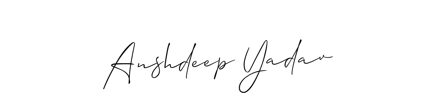 Use a signature maker to create a handwritten signature online. With this signature software, you can design (Allison_Script) your own signature for name Anshdeep Yadav. Anshdeep Yadav signature style 2 images and pictures png