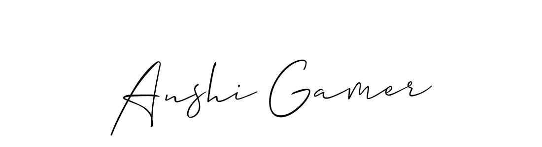 Make a beautiful signature design for name Anshi Gamer. With this signature (Allison_Script) style, you can create a handwritten signature for free. Anshi Gamer signature style 2 images and pictures png