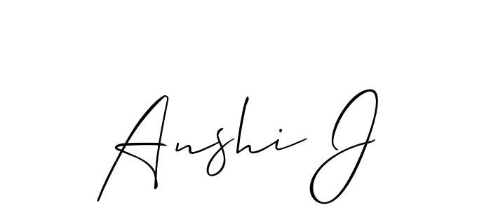 How to make Anshi J name signature. Use Allison_Script style for creating short signs online. This is the latest handwritten sign. Anshi J signature style 2 images and pictures png