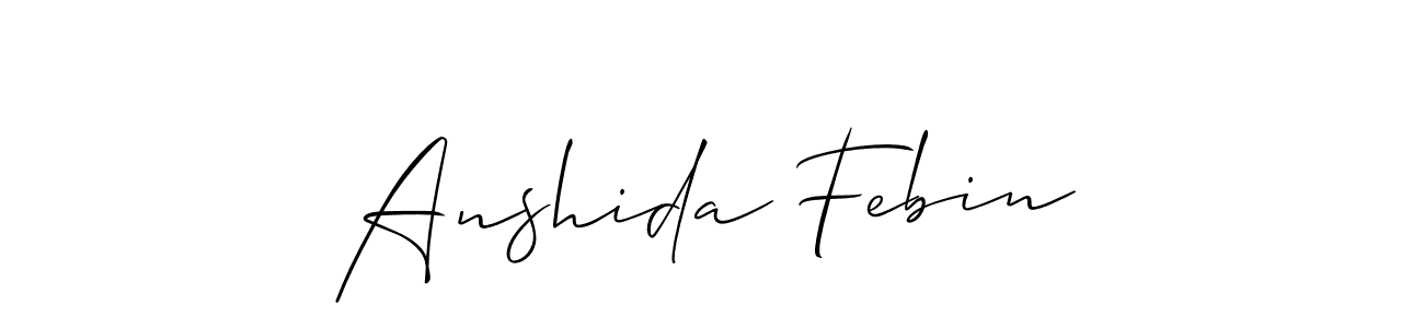Make a beautiful signature design for name Anshida Febin. Use this online signature maker to create a handwritten signature for free. Anshida Febin signature style 2 images and pictures png