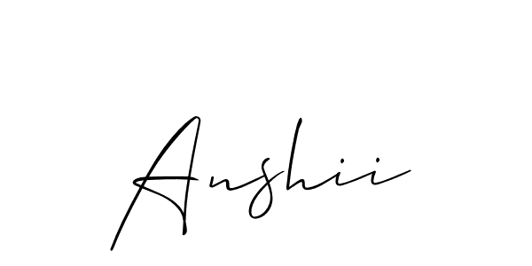 Design your own signature with our free online signature maker. With this signature software, you can create a handwritten (Allison_Script) signature for name Anshii. Anshii signature style 2 images and pictures png