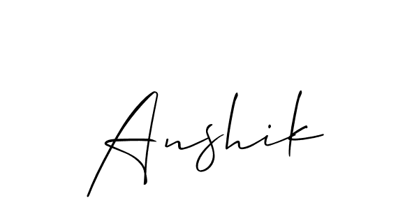 The best way (Allison_Script) to make a short signature is to pick only two or three words in your name. The name Anshik include a total of six letters. For converting this name. Anshik signature style 2 images and pictures png