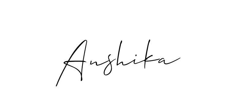 Create a beautiful signature design for name Anshika . With this signature (Allison_Script) fonts, you can make a handwritten signature for free. Anshika  signature style 2 images and pictures png