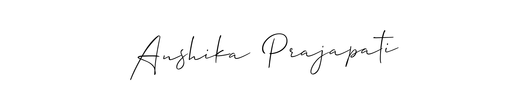 This is the best signature style for the Anshika  Prajapati name. Also you like these signature font (Allison_Script). Mix name signature. Anshika  Prajapati signature style 2 images and pictures png