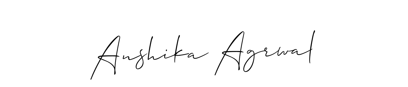 Make a short Anshika Agrwal signature style. Manage your documents anywhere anytime using Allison_Script. Create and add eSignatures, submit forms, share and send files easily. Anshika Agrwal signature style 2 images and pictures png
