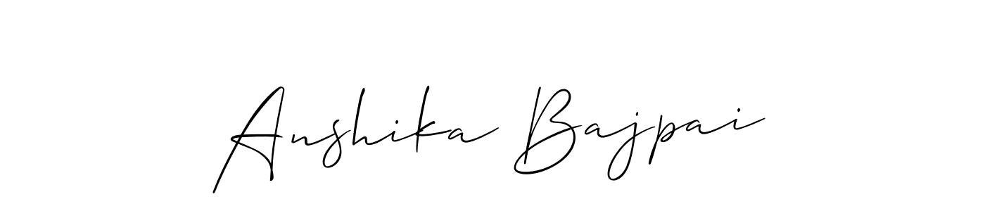 if you are searching for the best signature style for your name Anshika Bajpai. so please give up your signature search. here we have designed multiple signature styles  using Allison_Script. Anshika Bajpai signature style 2 images and pictures png