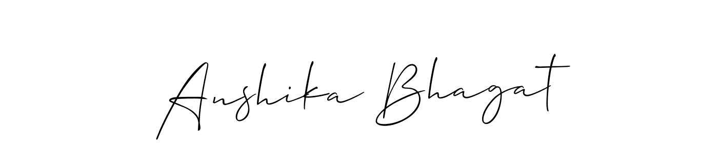 Make a beautiful signature design for name Anshika Bhagat. With this signature (Allison_Script) style, you can create a handwritten signature for free. Anshika Bhagat signature style 2 images and pictures png