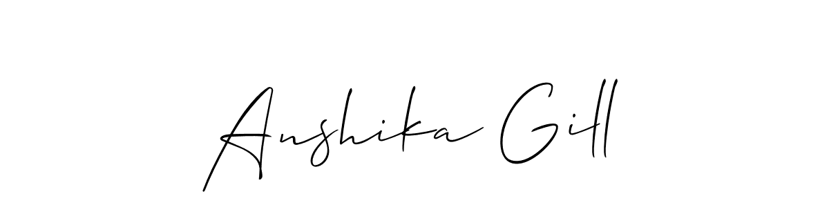 Best and Professional Signature Style for Anshika Gill. Allison_Script Best Signature Style Collection. Anshika Gill signature style 2 images and pictures png