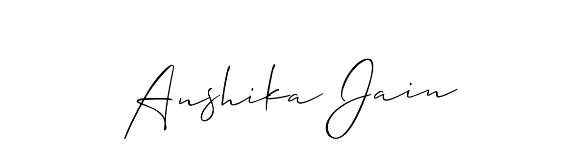 Anshika Jain stylish signature style. Best Handwritten Sign (Allison_Script) for my name. Handwritten Signature Collection Ideas for my name Anshika Jain. Anshika Jain signature style 2 images and pictures png