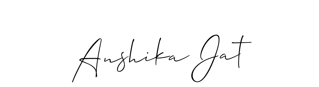The best way (Allison_Script) to make a short signature is to pick only two or three words in your name. The name Anshika Jat include a total of six letters. For converting this name. Anshika Jat signature style 2 images and pictures png