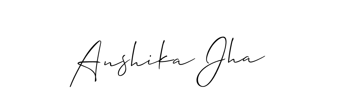 Allison_Script is a professional signature style that is perfect for those who want to add a touch of class to their signature. It is also a great choice for those who want to make their signature more unique. Get Anshika Jha name to fancy signature for free. Anshika Jha signature style 2 images and pictures png