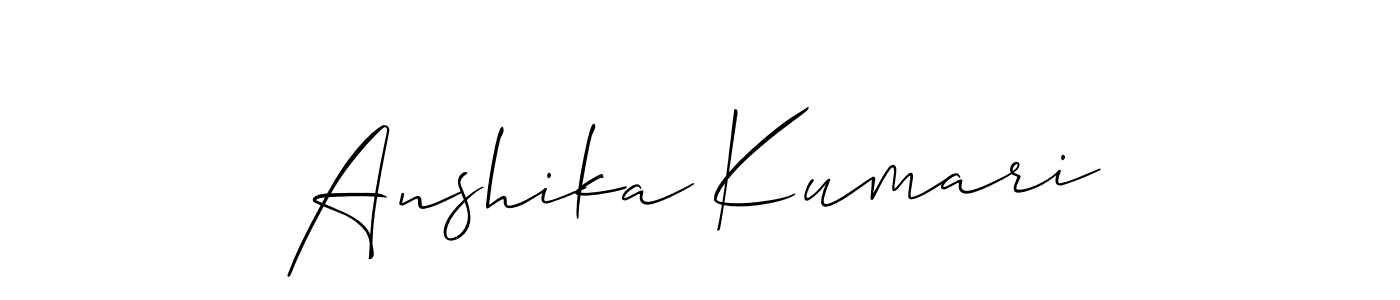 Also You can easily find your signature by using the search form. We will create Anshika Kumari name handwritten signature images for you free of cost using Allison_Script sign style. Anshika Kumari signature style 2 images and pictures png