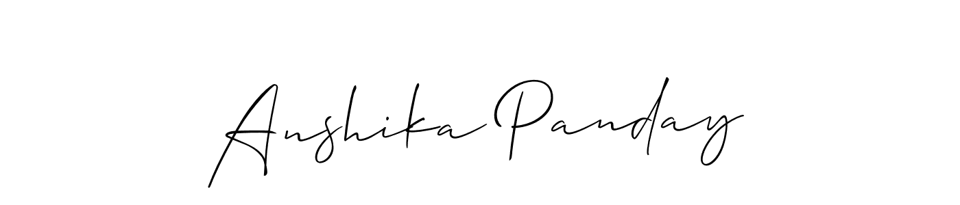 How to make Anshika Panday name signature. Use Allison_Script style for creating short signs online. This is the latest handwritten sign. Anshika Panday signature style 2 images and pictures png