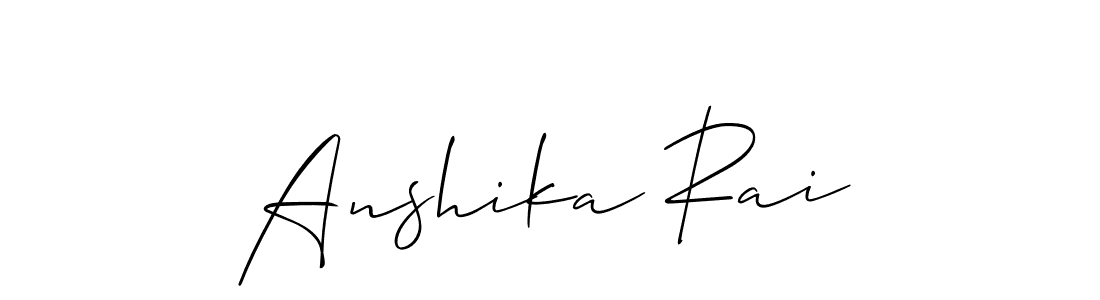 Also You can easily find your signature by using the search form. We will create Anshika Rai name handwritten signature images for you free of cost using Allison_Script sign style. Anshika Rai signature style 2 images and pictures png