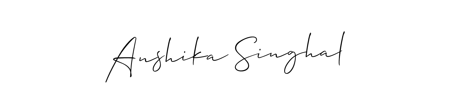 Similarly Allison_Script is the best handwritten signature design. Signature creator online .You can use it as an online autograph creator for name Anshika Singhal. Anshika Singhal signature style 2 images and pictures png