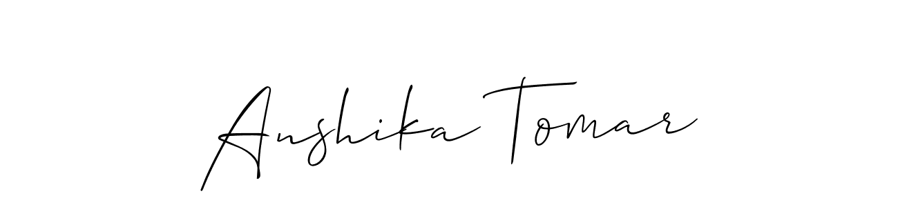 Use a signature maker to create a handwritten signature online. With this signature software, you can design (Allison_Script) your own signature for name Anshika Tomar. Anshika Tomar signature style 2 images and pictures png