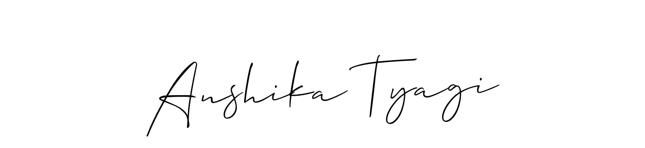 Also we have Anshika Tyagi name is the best signature style. Create professional handwritten signature collection using Allison_Script autograph style. Anshika Tyagi signature style 2 images and pictures png