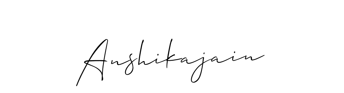 Anshikajain stylish signature style. Best Handwritten Sign (Allison_Script) for my name. Handwritten Signature Collection Ideas for my name Anshikajain. Anshikajain signature style 2 images and pictures png