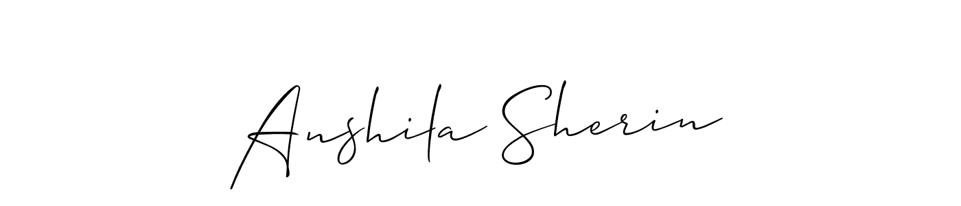 Create a beautiful signature design for name Anshila Sherin. With this signature (Allison_Script) fonts, you can make a handwritten signature for free. Anshila Sherin signature style 2 images and pictures png