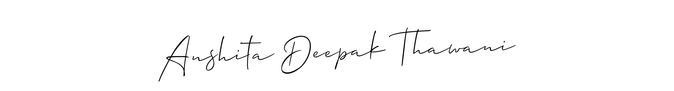 How to make Anshita Deepak Thawani name signature. Use Allison_Script style for creating short signs online. This is the latest handwritten sign. Anshita Deepak Thawani signature style 2 images and pictures png