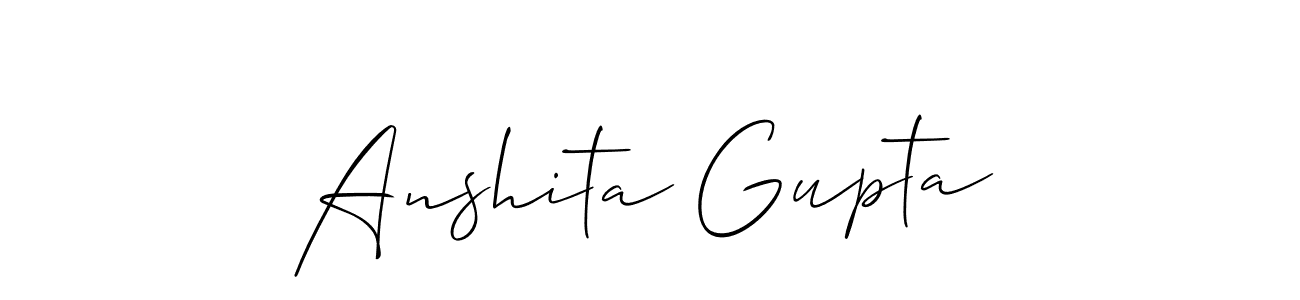 How to make Anshita Gupta signature? Allison_Script is a professional autograph style. Create handwritten signature for Anshita Gupta name. Anshita Gupta signature style 2 images and pictures png