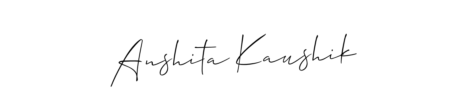 Design your own signature with our free online signature maker. With this signature software, you can create a handwritten (Allison_Script) signature for name Anshita Kaushik. Anshita Kaushik signature style 2 images and pictures png