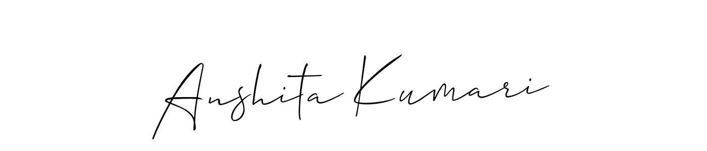 Similarly Allison_Script is the best handwritten signature design. Signature creator online .You can use it as an online autograph creator for name Anshita Kumari. Anshita Kumari signature style 2 images and pictures png