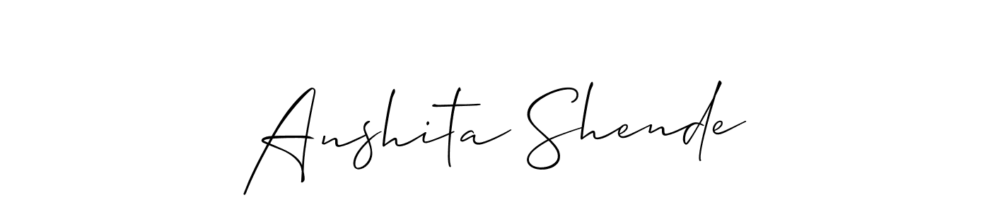 Design your own signature with our free online signature maker. With this signature software, you can create a handwritten (Allison_Script) signature for name Anshita Shende. Anshita Shende signature style 2 images and pictures png