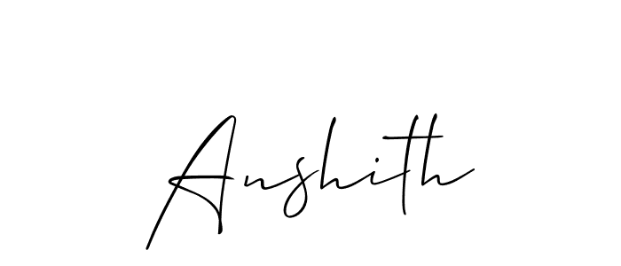 The best way (Allison_Script) to make a short signature is to pick only two or three words in your name. The name Anshith include a total of six letters. For converting this name. Anshith signature style 2 images and pictures png