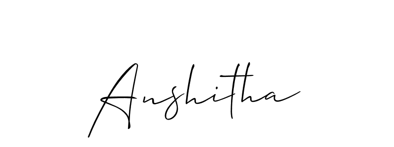 The best way (Allison_Script) to make a short signature is to pick only two or three words in your name. The name Anshitha include a total of six letters. For converting this name. Anshitha signature style 2 images and pictures png