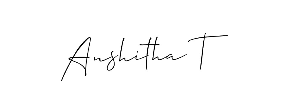 Anshitha T stylish signature style. Best Handwritten Sign (Allison_Script) for my name. Handwritten Signature Collection Ideas for my name Anshitha T. Anshitha T signature style 2 images and pictures png