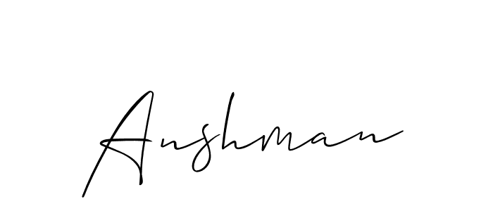 Also we have Anshman name is the best signature style. Create professional handwritten signature collection using Allison_Script autograph style. Anshman signature style 2 images and pictures png