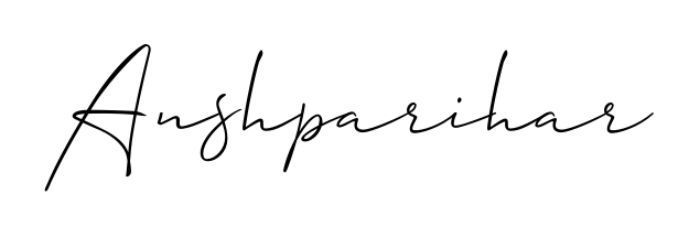 The Allison_Script handwriting style adds charm and authenticity to name Anshparihar. A wonderful choice for personal thank-you notes. Anshparihar signature style 2 images and pictures png