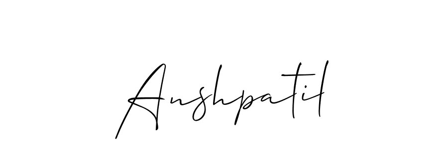 Create a beautiful signature design for name Anshpatil. With this signature (Allison_Script) fonts, you can make a handwritten signature for free. Anshpatil signature style 2 images and pictures png