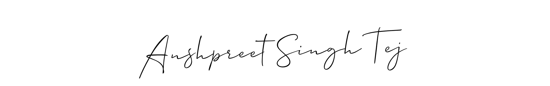 How to Draw Anshpreet Singh Tej signature style? Allison_Script is a latest design signature styles for name Anshpreet Singh Tej. Anshpreet Singh Tej signature style 2 images and pictures png