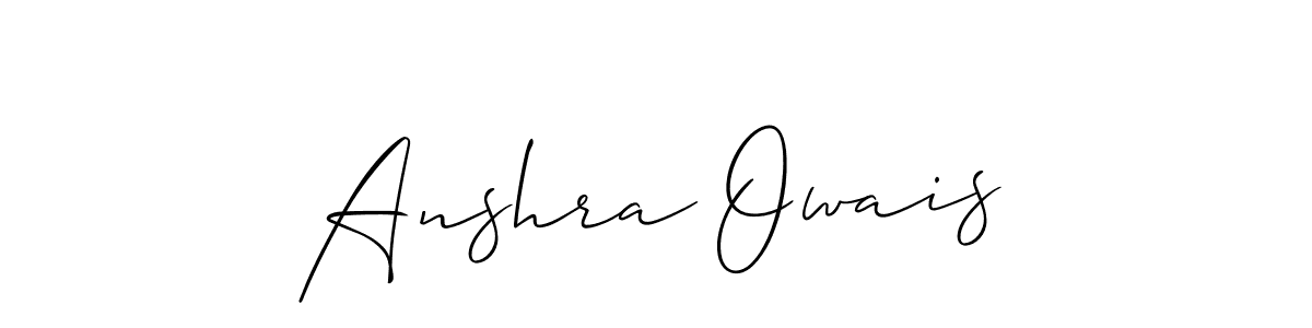 How to make Anshra Owais name signature. Use Allison_Script style for creating short signs online. This is the latest handwritten sign. Anshra Owais signature style 2 images and pictures png