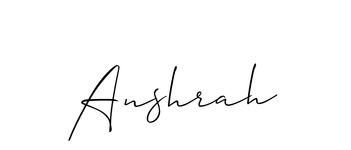 How to make Anshrah name signature. Use Allison_Script style for creating short signs online. This is the latest handwritten sign. Anshrah signature style 2 images and pictures png