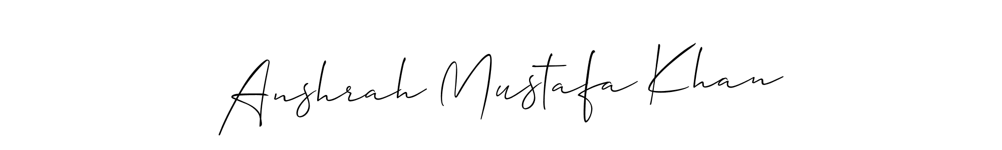 Similarly Allison_Script is the best handwritten signature design. Signature creator online .You can use it as an online autograph creator for name Anshrah Mustafa Khan. Anshrah Mustafa Khan signature style 2 images and pictures png