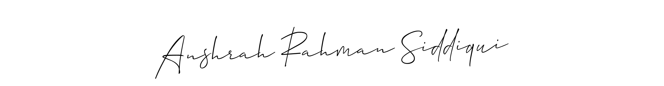 Design your own signature with our free online signature maker. With this signature software, you can create a handwritten (Allison_Script) signature for name Anshrah Rahman Siddiqui. Anshrah Rahman Siddiqui signature style 2 images and pictures png