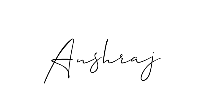 Design your own signature with our free online signature maker. With this signature software, you can create a handwritten (Allison_Script) signature for name Anshraj. Anshraj signature style 2 images and pictures png
